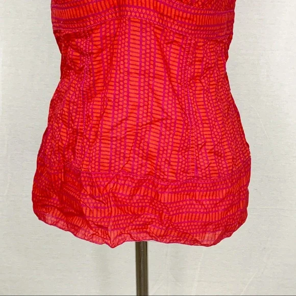 Tory Burch red and purple tie back v-neck tank top - Picture 3 of 14